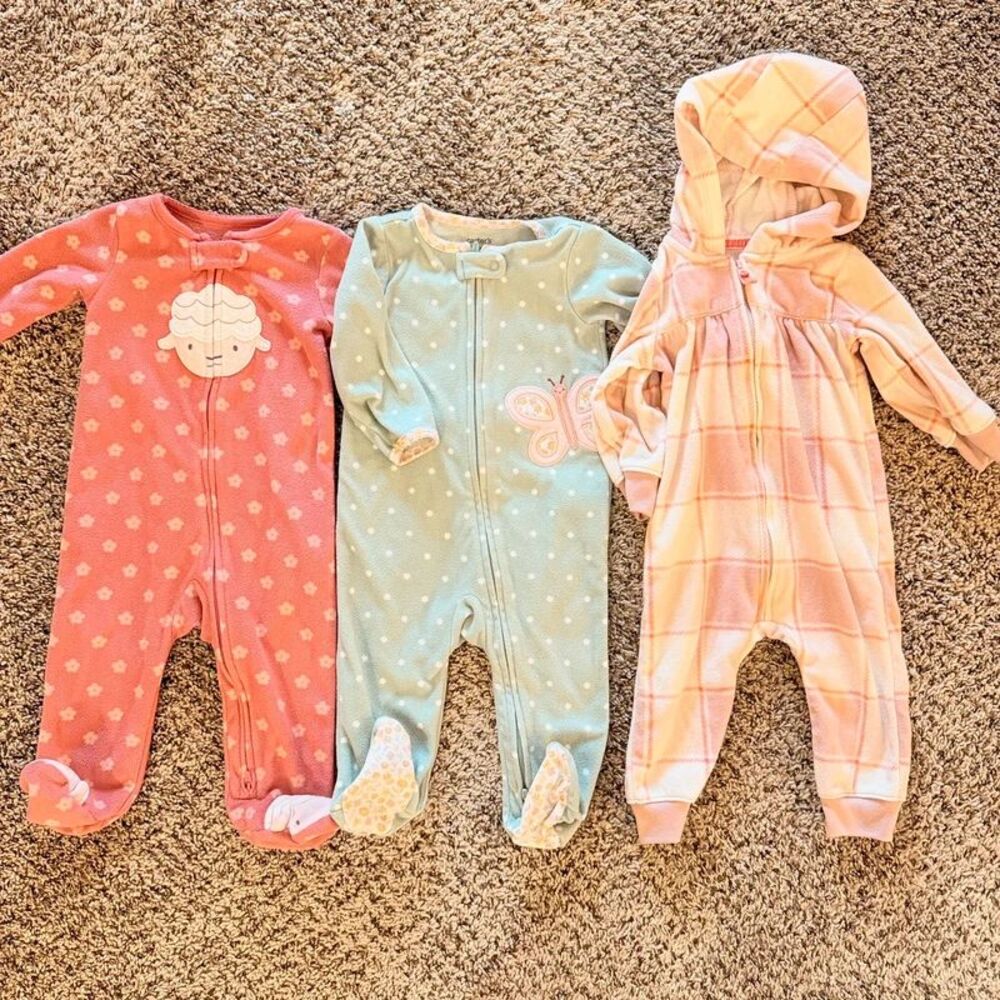 Girls Carters fleece sleepers